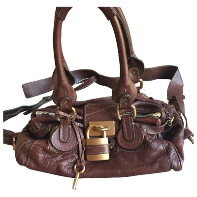 Pre-owned Chloé Paddington Leather Handbag In Burgundy