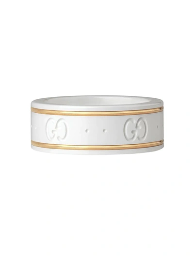 Gucci Icon Thin Band Ring In White
