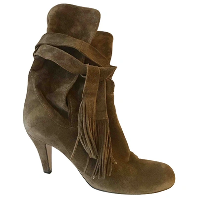 Pre-owned Chloé Buckled Boots In Green