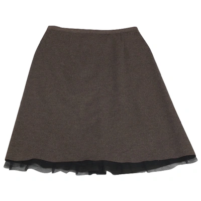 Pre-owned Claudie Pierlot Wool Mid-length Skirt In Grey