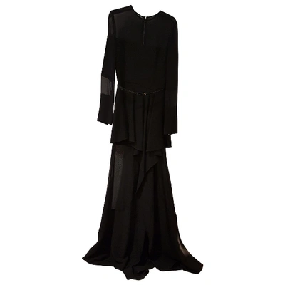 Pre-owned Elie Saab Silk Maxi Dress In Black