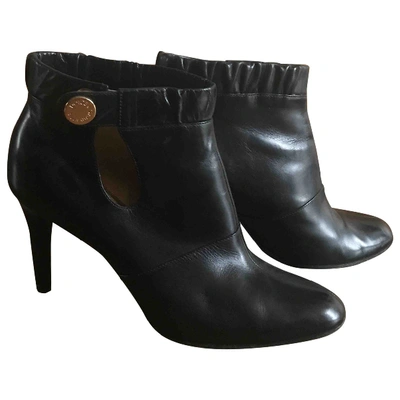 Pre-owned Dolce & Gabbana Leather Ankle Boots In Black