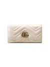 Gucci Gg Marmont Continental Wallet In White