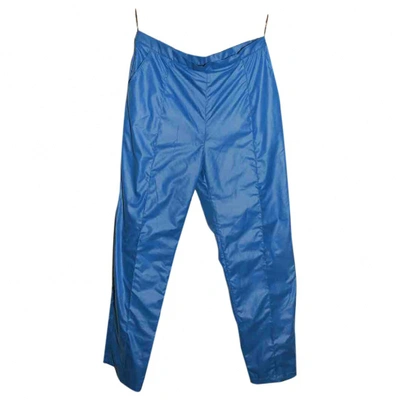 Pre-owned Wanda Nylon Chino Pants In Blue
