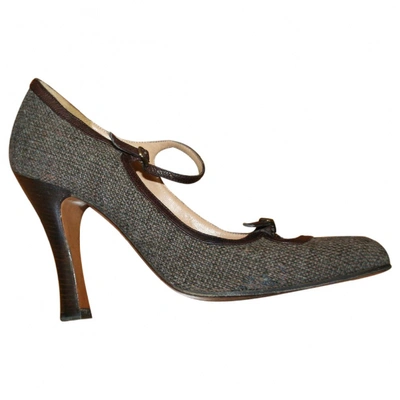 Pre-owned Marni Cloth Heels In Brown