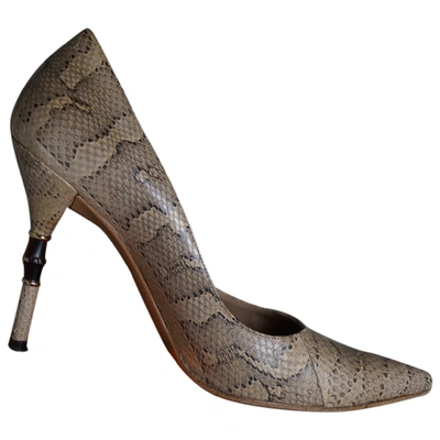 Pre-owned Gucci Leather Heels In Animal Print