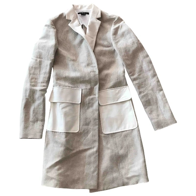 Pre-owned Theory Linen Coat In Beige