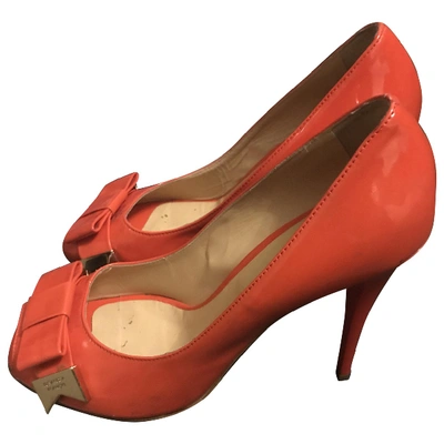 Pre-owned Elisabetta Franchi Patent Leather Heels In Orange