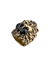 Gucci Lion Head Ring With Swarovski In Gold-toned Metal