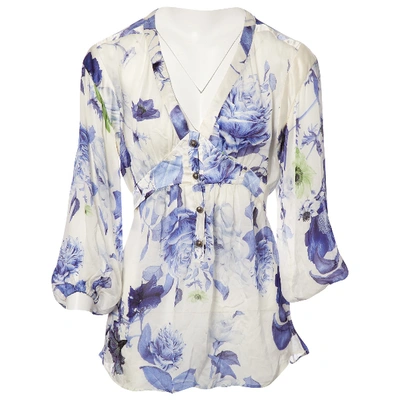 Pre-owned Roberto Cavalli Silk Blouse In Blue