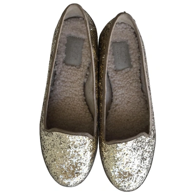 Pre-owned Ugg Glitter Ballet Flats In Gold