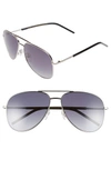 Marc Jacobs 59mm Aviator Sunglasses - Palladium/ Black