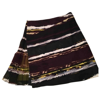 Pre-owned Balenciaga Silk Mid-length Skirt In Burgundy