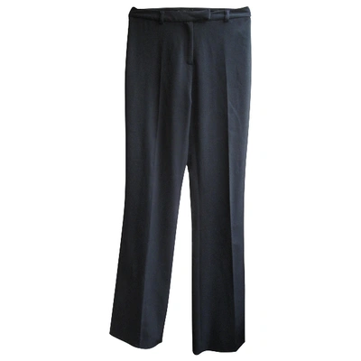 Pre-owned Tara Jarmon Wool Straight Pants In Black