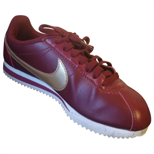 nike cortez burgundy and gold