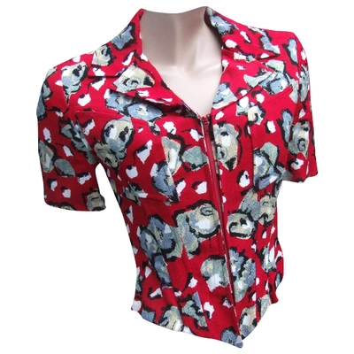 Pre-owned Karl Lagerfeld Red Viscose Top