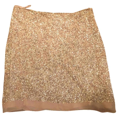 Pre-owned P.a.r.o.s.h Silk Mid-length Skirt In Gold