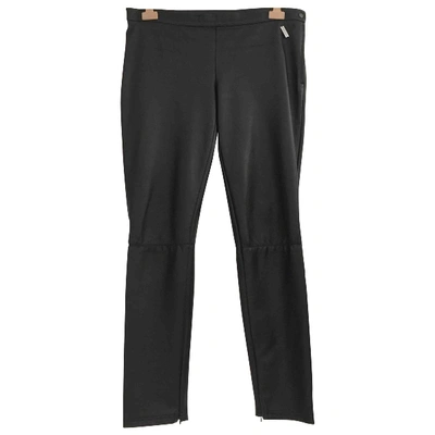 Pre-owned Blumarine Leather Straight Pants In Black