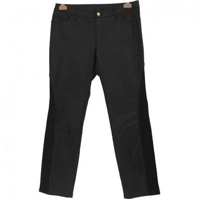 Pre-owned Louis Vuitton Leather Straight Pants In Black