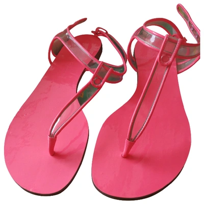 Pre-owned Casadei Flip Flops In Pink