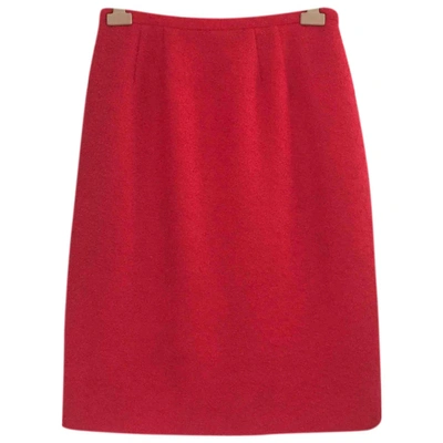 Pre-owned Valentino Wool Mid-length Skirt In Red