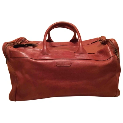 Pre-owned Valextra Leather 48h Bag In Brown