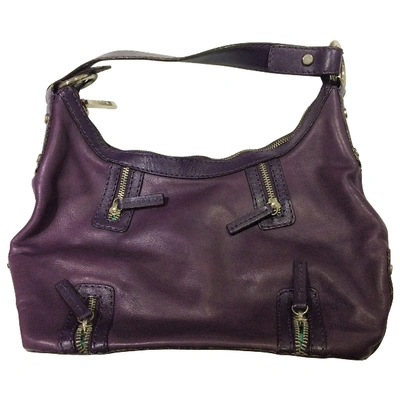 Pre-owned Versus Leather Bag In Purple