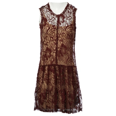 Pre-owned Raquel Allegra Mid-length Dress In Burgundy
