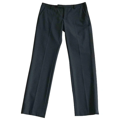 Pre-owned Dondup Wool Straight Pants In Black