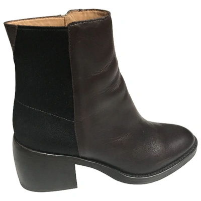 Pre-owned Paul Smith Leather Ankle Boots In Brown