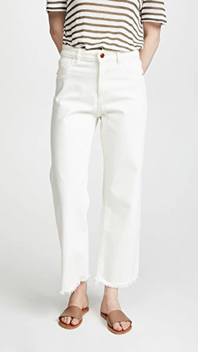 Dl1961 1961 Hepburn Wide Leg High Rise Jeans In White