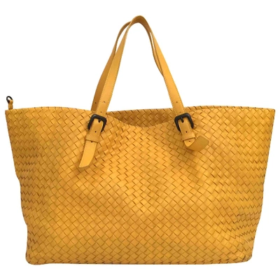 Pre-owned Bottega Veneta Fourre-tout  Leather Tote In Yellow