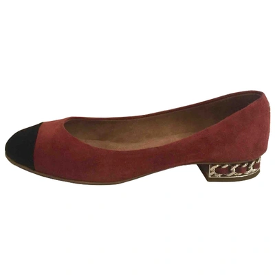 Pre-owned Chanel Ballet Flats In Red