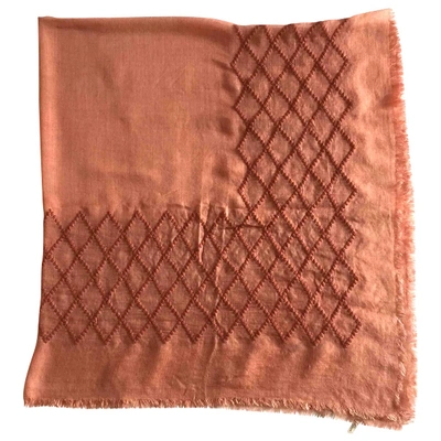 Pre-owned Bottega Veneta Silk Stole In Pink