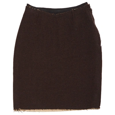 Pre-owned Lanvin Wool Skirt In Brown