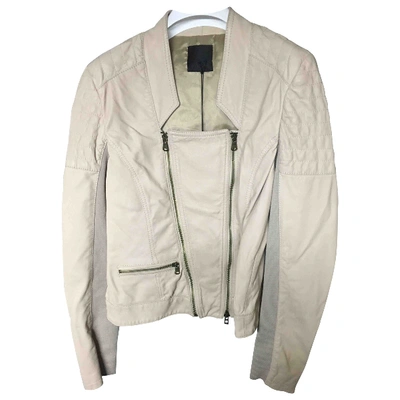 Pre-owned Pinko Leather Jacket In Pink