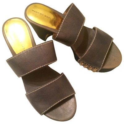 Pre-owned Marc By Marc Jacobs Leather Mules & Clogs In Grey