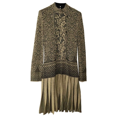 Pre-owned Roberto Cavalli Mid-length Dress In Gold