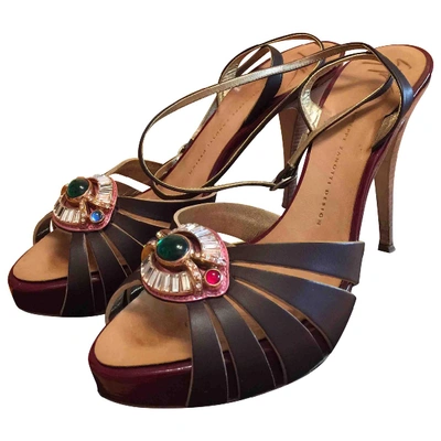Pre-owned Giuseppe Zanotti Leather Sandals In Brown