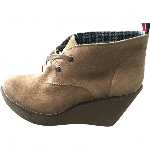tommy hilfiger beige flat boots