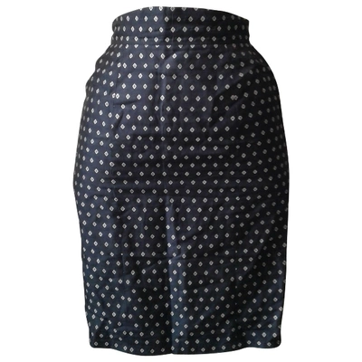 Pre-owned Chanel Linen Mid-length Skirt In Blue