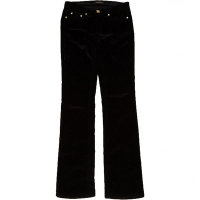Pre-owned Roberto Cavalli Velvet Trousers In Black