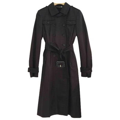 Pre-owned Gucci Trench Coat In Black