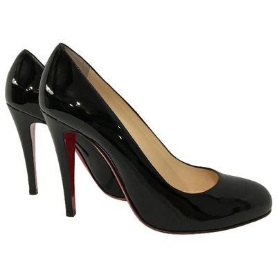 Pre-owned Christian Louboutin Simple Pump Patent Leather Heels In Black
