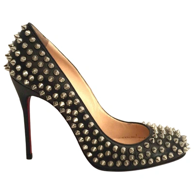 Pre-owned Christian Louboutin Fifi  Leather Heels In Black