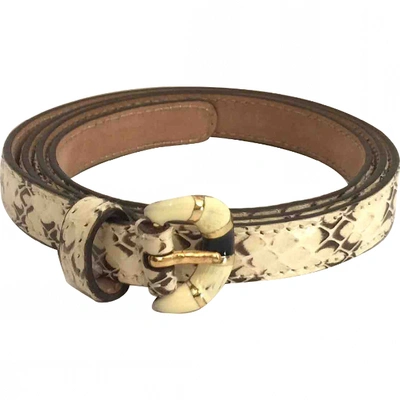 Pre-owned Roberto Cavalli Leather Belt In Beige