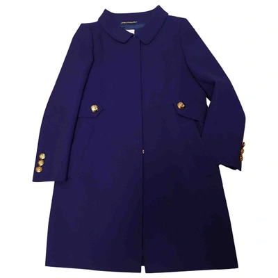 Pre-owned Moschino Wool Coat In Blue