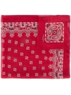 Saint Laurent Bandana Square Scarf In Red