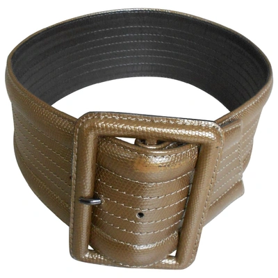 Pre-owned Saint Laurent Leather Belt In Gold