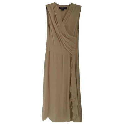 Pre-owned Ralph Lauren Silk Mid-length Dress In Beige